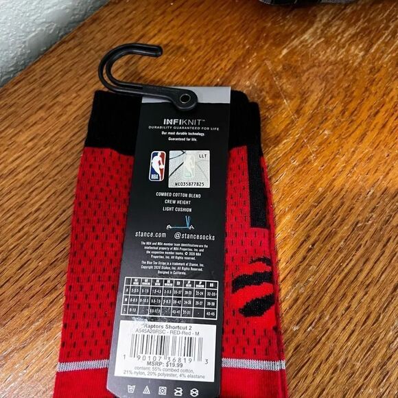 NWT Stance Black & Red Casual NBA Raptors Socks Men 6- 8.5 Women 8 -10.5 #S4 - Picture 6 of 6